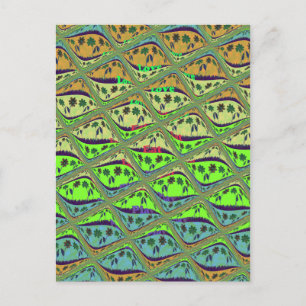 Enchanting Eclectic Garden Chequered Floral Beauty Postcard