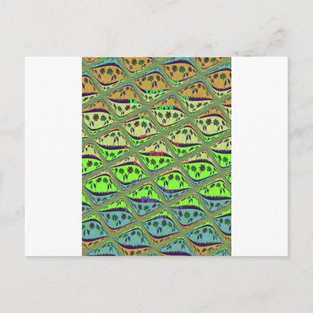 Enchanting Eclectic Garden Chequered Floral Beauty Postcard (Front)