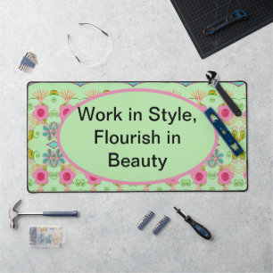 Enchanting Eclectic Garden: Diverse Floral Beauty Desk Mat