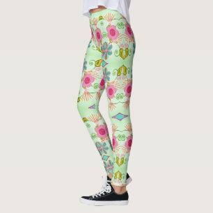Enchanting Eclectic Garden: Diverse Floral Beauty Leggings