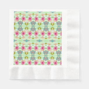 Enchanting Eclectic Garden: Diverse Floral Beauty Napkin