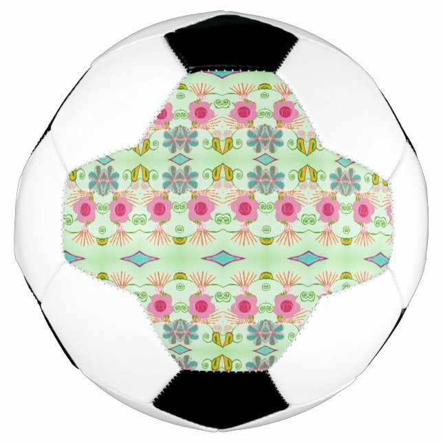 Enchanting Eclectic Garden: Diverse Floral Beauty Soccer Ball (Front)