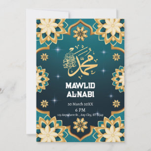 Enchanting Eid Mawlid Al-Nabi Floral Party Invitation