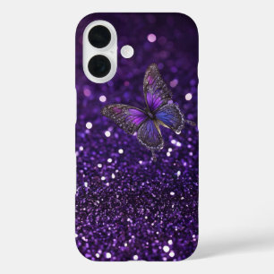 Enchanting Elegance: The Purple Sparkle Butterfly  iPhone 16 Case
