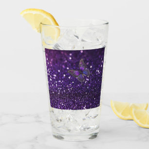 Enchanting Elegance: The Purple Sparkle Butterfly Glass