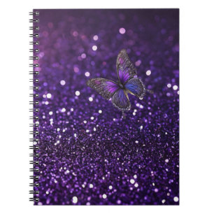Enchanting Elegance: The Purple Sparkle Butterfly Notebook