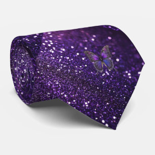 Enchanting Elegance: The Purple Sparkle Butterfly Tie