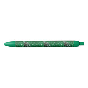Enchanting Emergence: The Green Sparkle Frog Blue Ink Pen