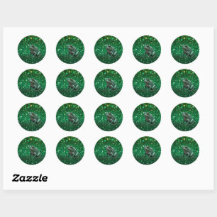 Enchanting Emergence: The Green Sparkle Frog  Classic Round Sticker