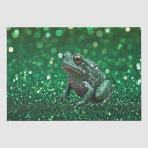 Enchanting Emergence: The Green Sparkle Frog  Tissue Paper