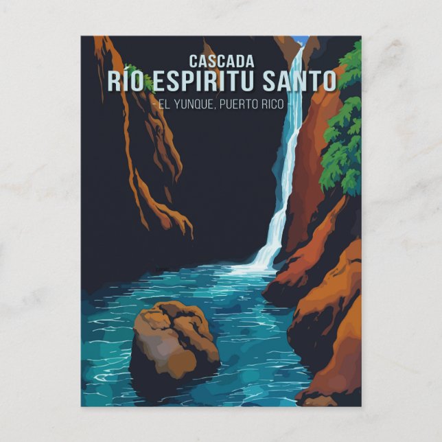 Enchanting Espiritu Santo River Waterfall Postcard (Front)