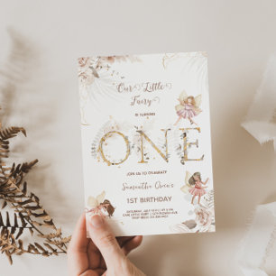 Enchanting Fairies 1st Birthday Invitation
