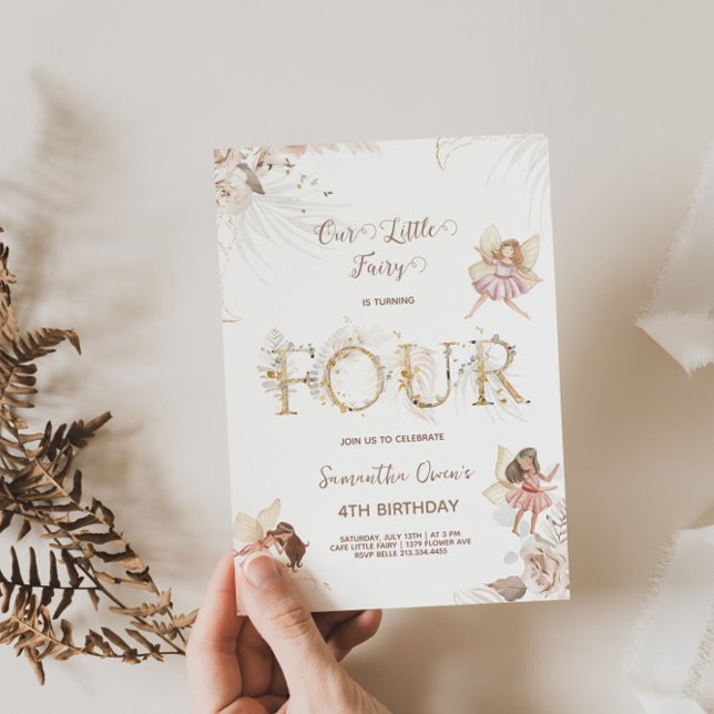 Enchanting Fairies 4th Birthday Invitation (Creator Uploaded)