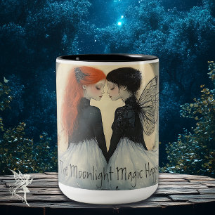 Enchanting Fairy Magic By Moonlight Custom Quote Two-Tone Coffee Mug