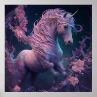 Enchanting fairy tale unicorn in pink