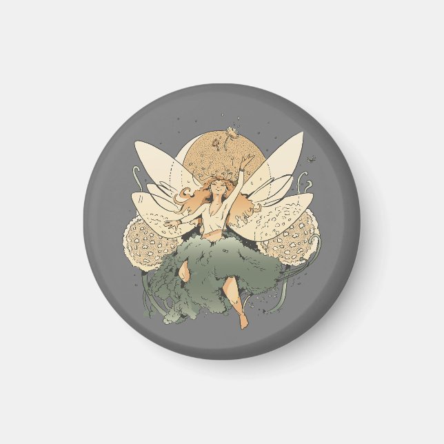 Enchanting Fairy – Whimsical Fantasy Art Magnet (Front)