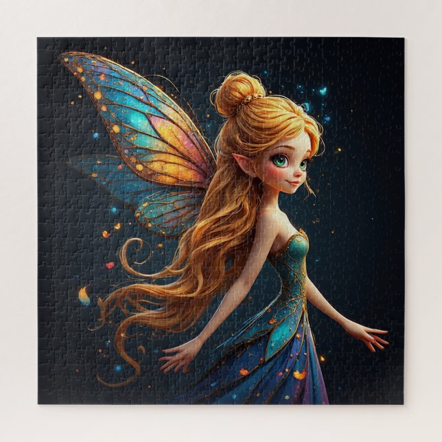 Enchanting Fairy with Colourful Wings Jigsaw Puzzle (Vertical)