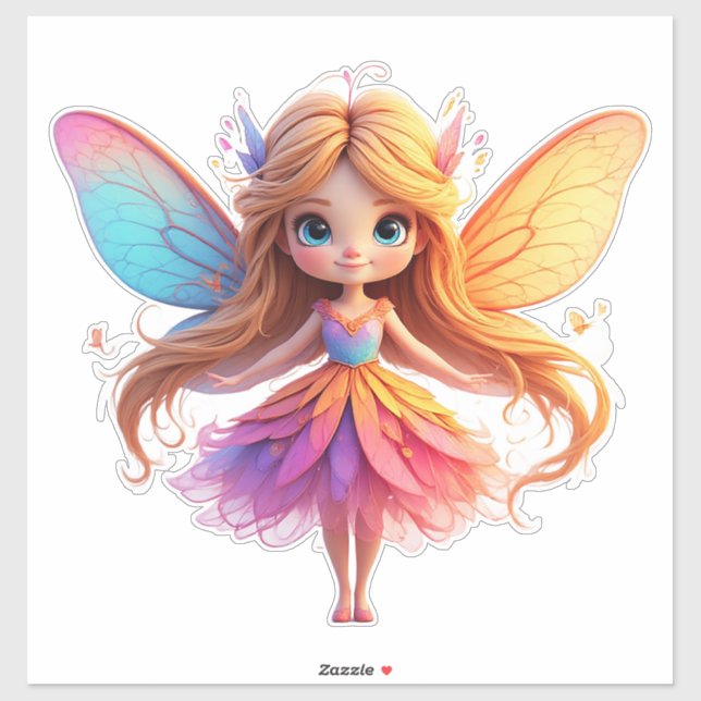 Enchanting Fantasy Fairy with Colourful Wings (Sheet)