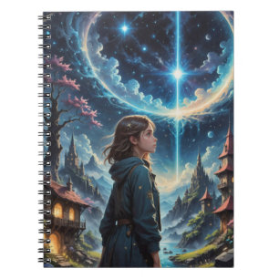 Enchanting Fantasy Night Sky Scene Notebook