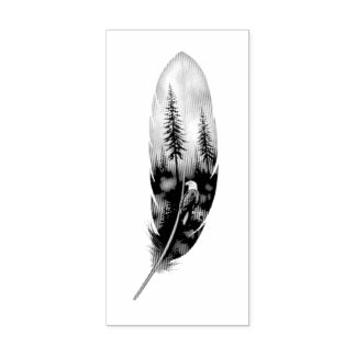 Enchanting Feather with Bald Eagle Artwork Rubber Stamp