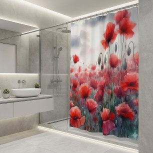 Enchanting Field of Poppies Shower Curtain