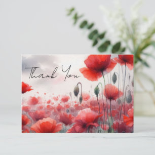Enchanting Field of Poppies Thank You Card