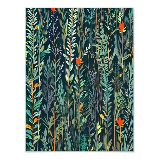 Enchanting Floral Dreamscape Seamless Pattern Photo Print (Front)