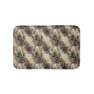 Enchanting Floral Owl Bath Mat