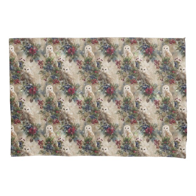 Enchanting Floral Owl Pillowcase (Front)