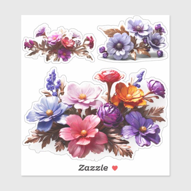 Enchanting Flowers Floral Vinyl Stickers Customise (Sheet)