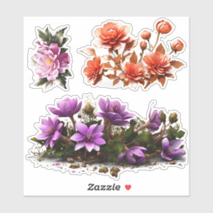 Enchanting Flowers Floral Vinyl Stickers Customise