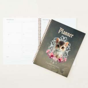 Enchanting, fluffy kitten  planner