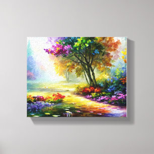  Enchanting Forest Paradise: A Dreamy Landscape Canvas Print