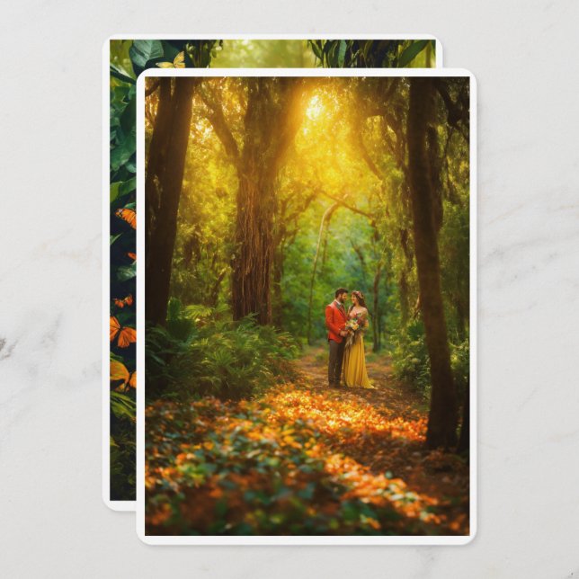 Enchanting Forest Wedding Card (Front/Back)