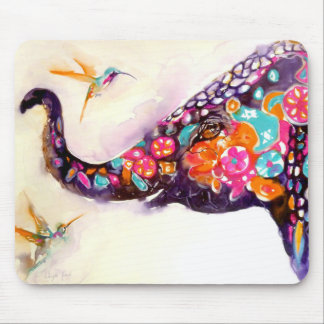 "Enchanting Friends" Hummingbird & Elephant Mouse Pad