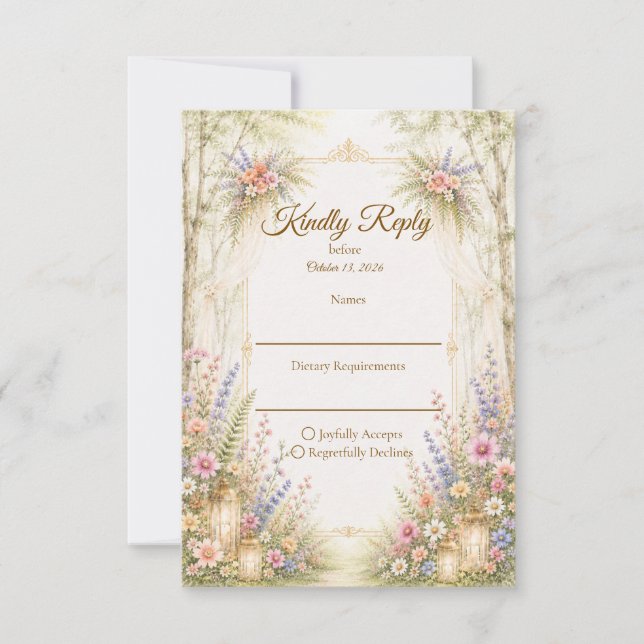 Enchanting Garden Wedding RSVP Card (Front)