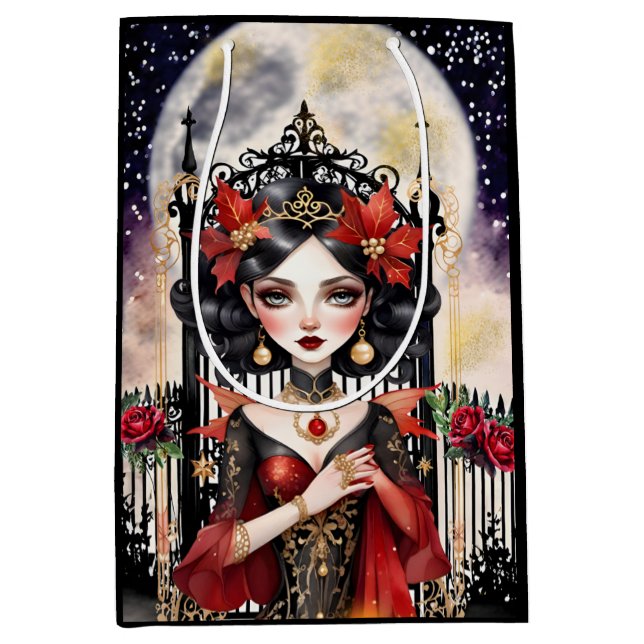 Enchanting Goth Fairy Christmas Gift Bag (Front)