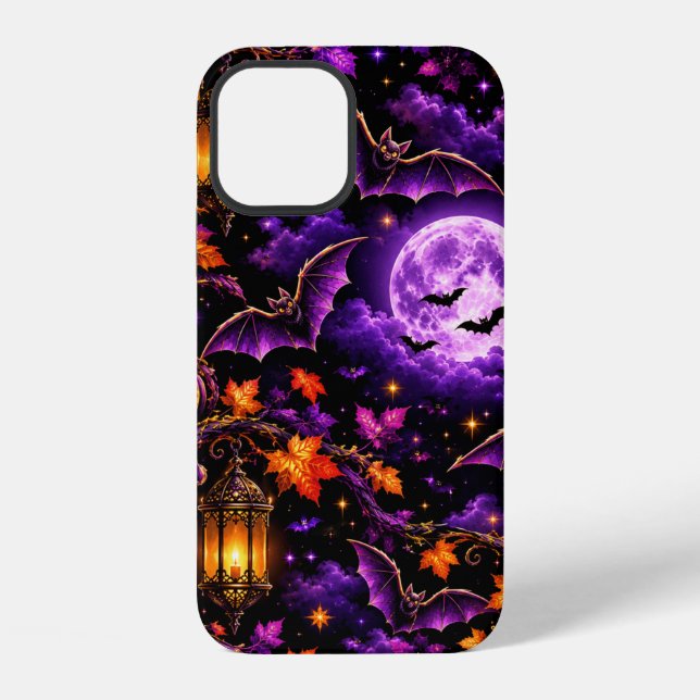 Enchanting Gothic Halloween Moonlit Night Pattern iPhone Case (Back)