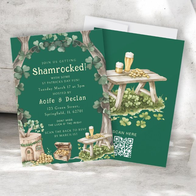 Enchanting Green Clover Forest St Patricks Day Invitation (Creator Uploaded)