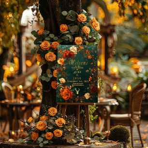 Enchanting Green & Orange Druid Hill Autumn Glossy Poster