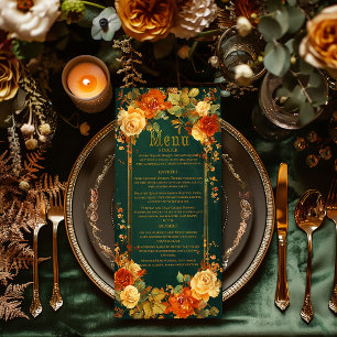 Enchanting Green & Orange Druid Inspired Wedding  Menu
