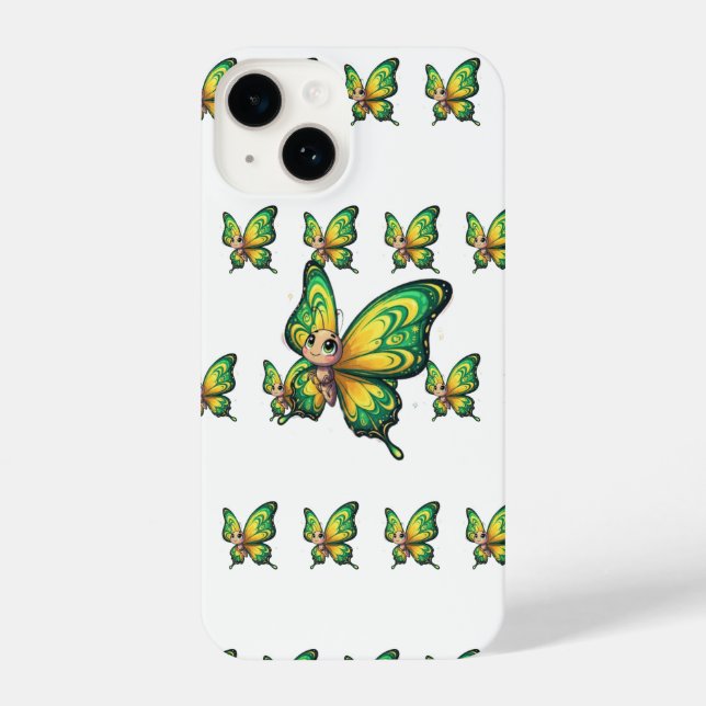 Enchanting Green & Yellow Butterfly Phone Case (Back)