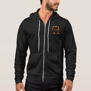 Enchanting Halloween: Black Cat Among Pumpkins Hoodie