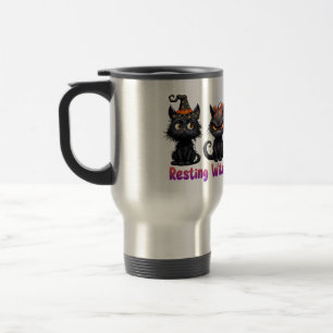 Enchanting Halloween Cat Group Travel Mug