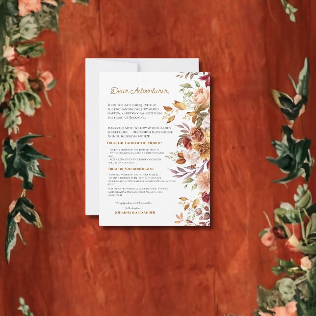 Enchanting Journey: Dahlia Watercolor Fall Wedding Card (Creator Uploaded)