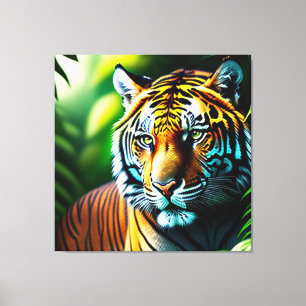 Enchanting Jungle Tiger - Fierce And Free Canvas Print
