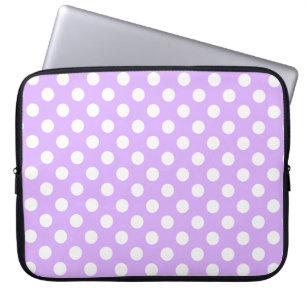 Enchanting Lavender And Lovely White Polka Dots Laptop Sleeve