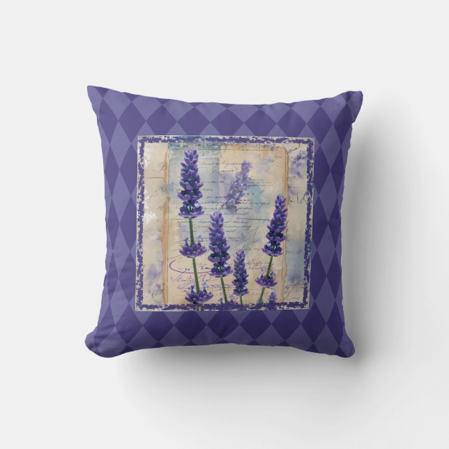 Enchanting Lavender Botanical Cushion (Front)