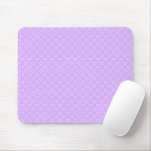 Enchanting Lilac Mousepad With Little White Hearts