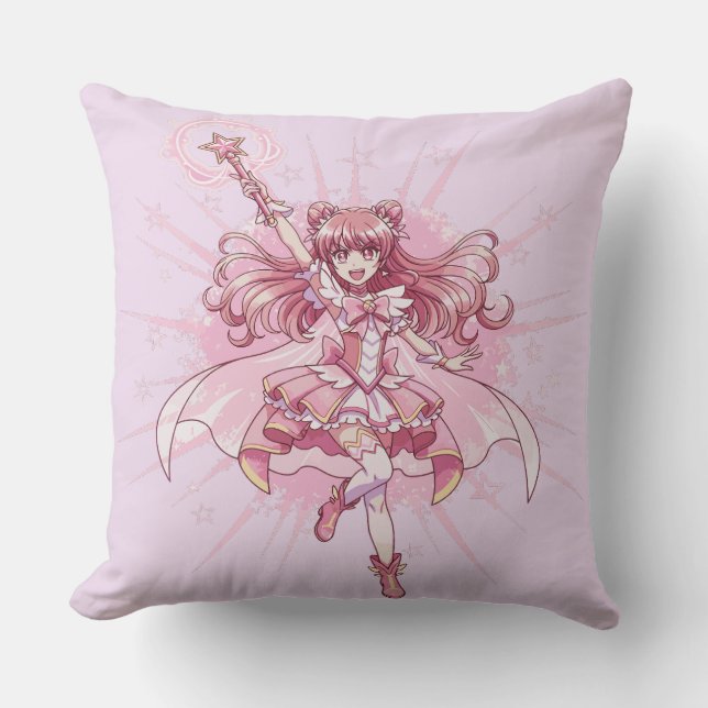 Enchanting Magical Girl Anime Transformation  Cushion (Front)